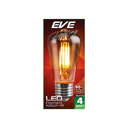 หลอดไฟ LED EVE FILAMENT ADISON 48 4 วตต WARMWHITE E27 สเหลอง