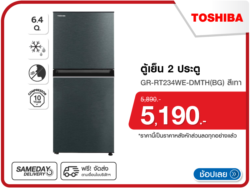 ตู้เย็น 2 ประตู TOSHIBA