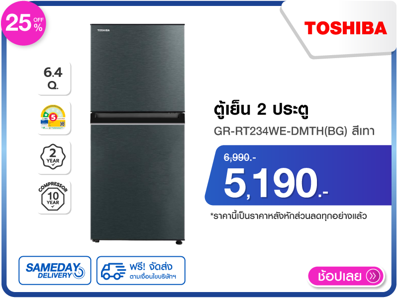 ตู้เย็น 2 ประตู TOSHIBA