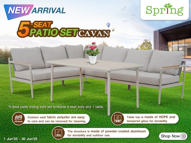 5-SEAT PATIO SET SPRING CAVAN GREY