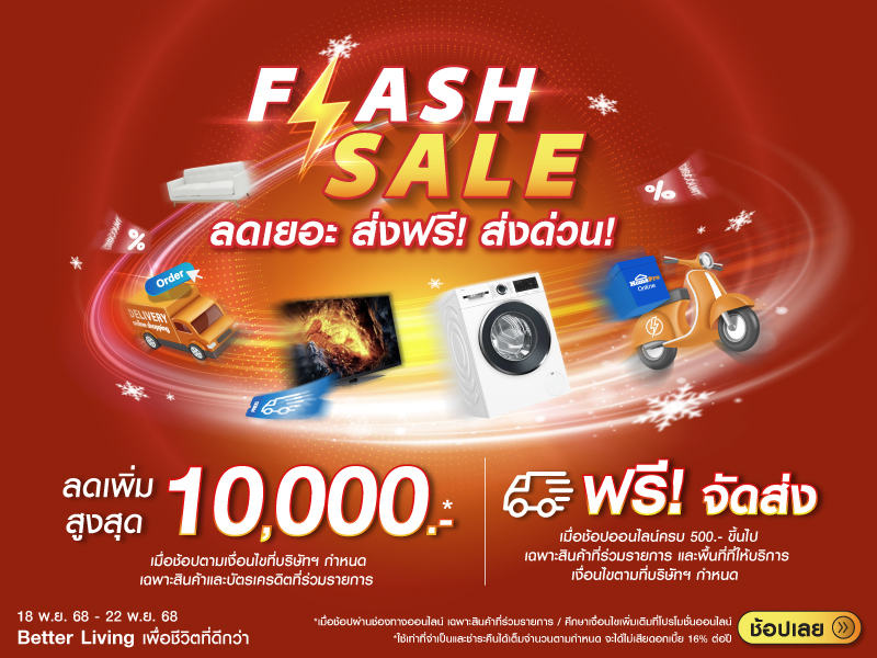 Flash Sale ลดเยอะ ส่งฟรี ส่งด่วน