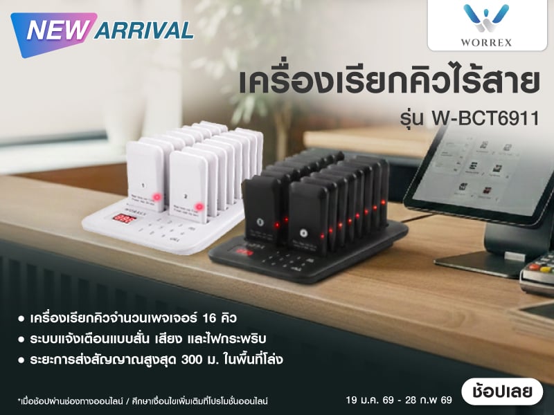 WIRELESS QUEUE CALLING SYSTEM 16 QUEUES WORREX W-BCT6912