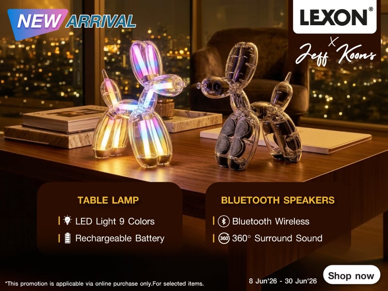 TABLE LAMP LEXON BALLOON DOG BY JEFF KOONS 9 LED COLORS.