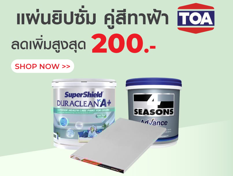 แผ่นยิปซั่ม คู่สีทาฝ้า TOA 