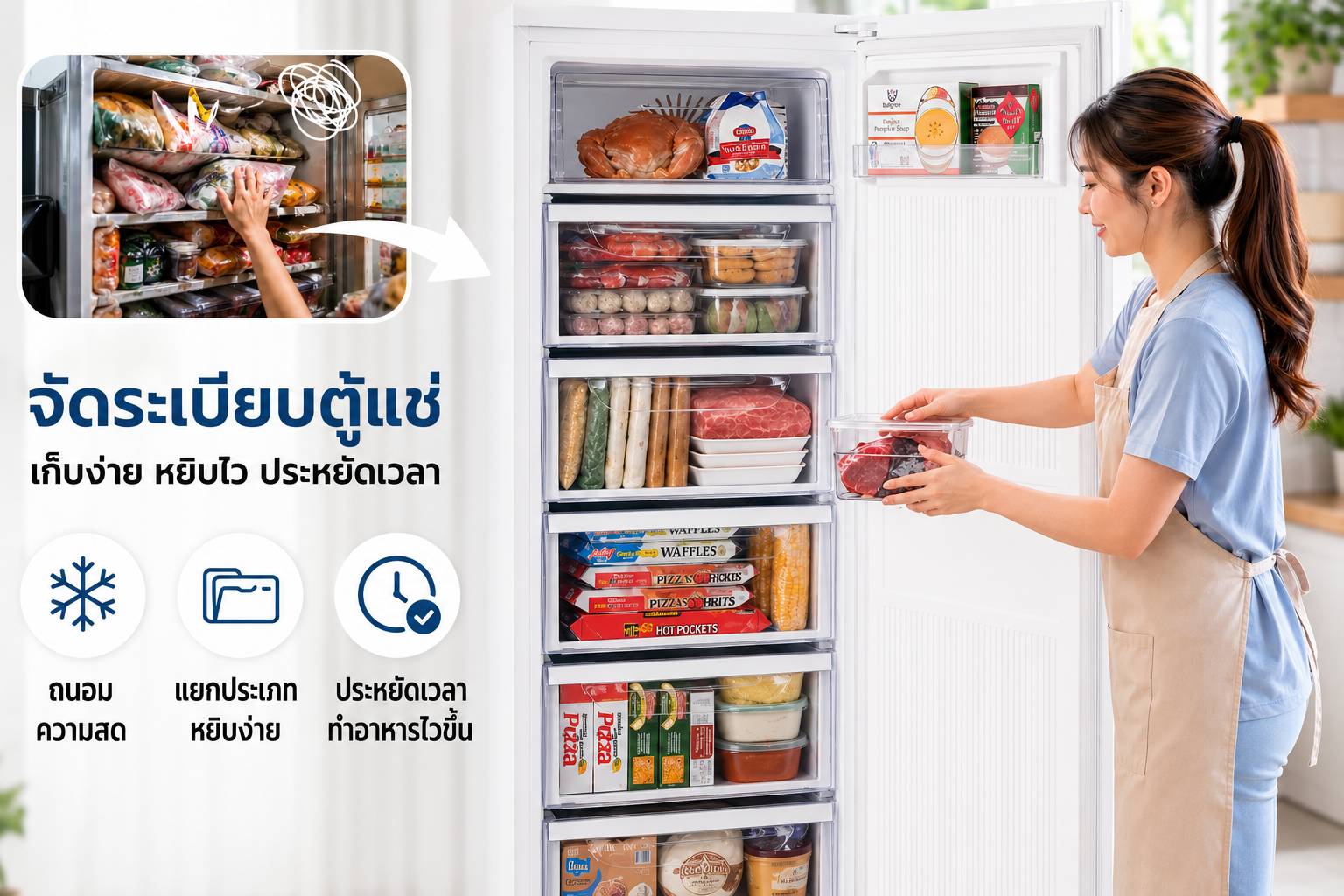 ตู้แช่แข็ง MITSUBISHI MF-U14S/W 5.1 คิว สีขาว