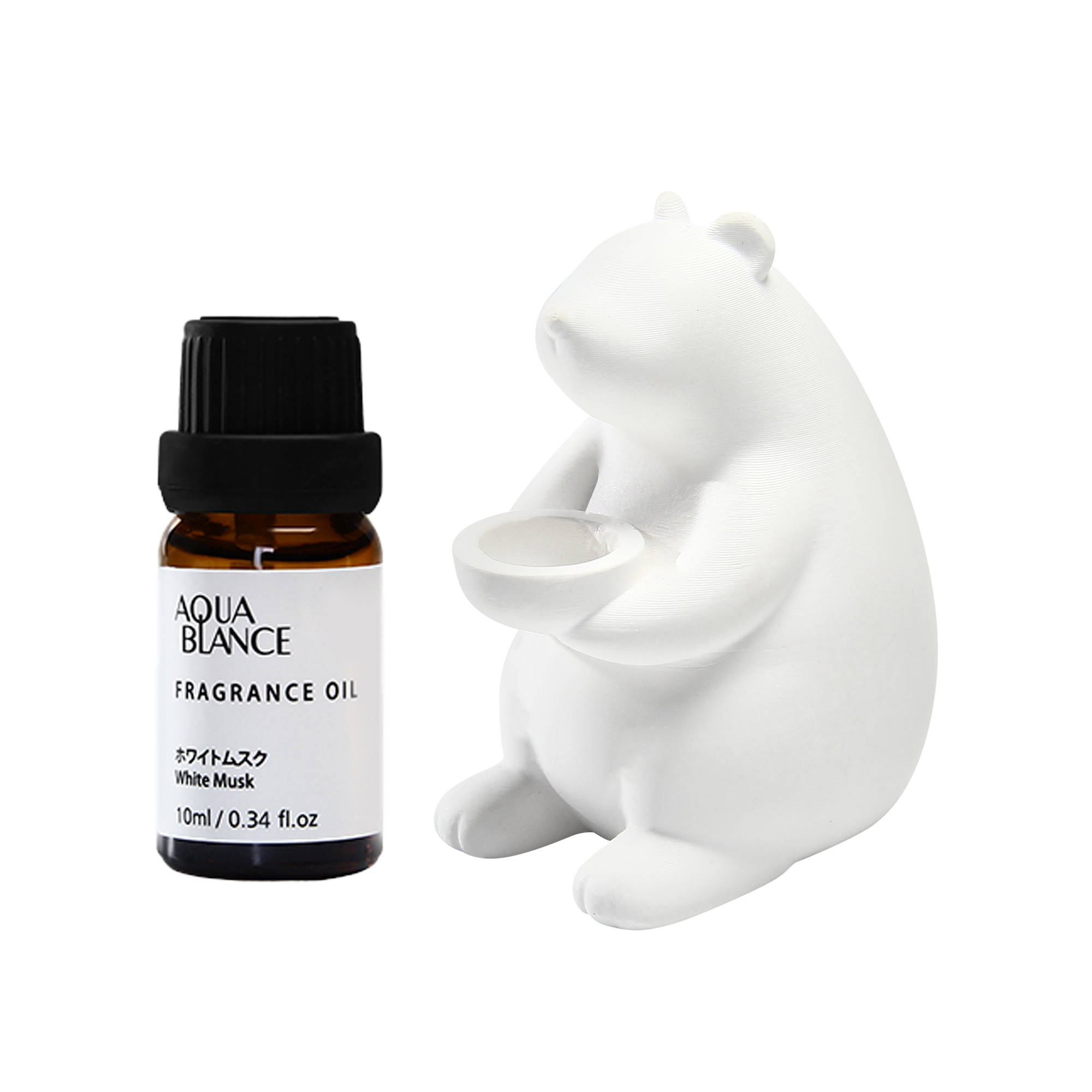 ชุดหินอโรม่าพร้อมน้ำมันหอมระเหย PORRIN BEAR 10 มล. WHITE MUSK