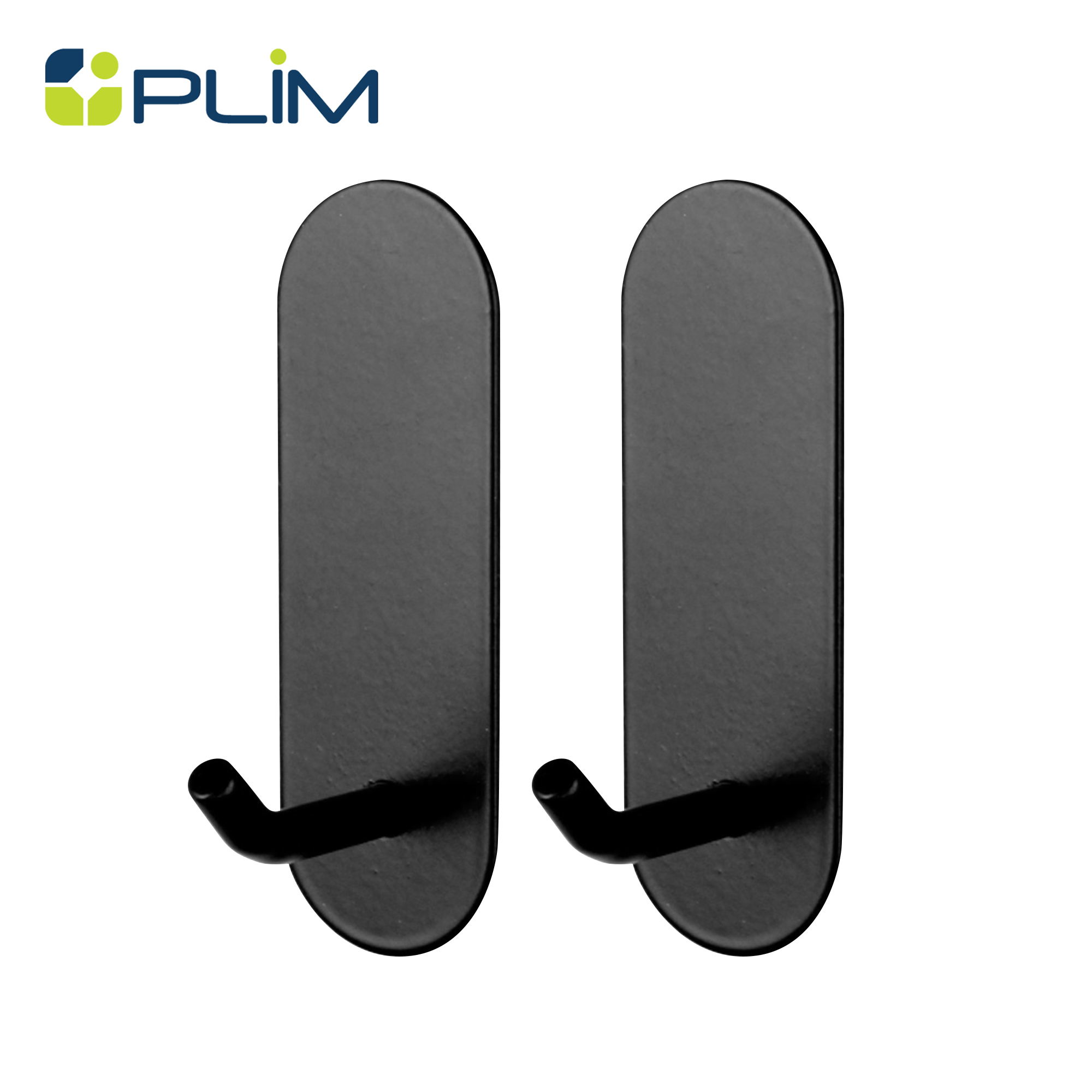 ขอแขวนสเตนเลสติดเทปกาว PLIM XY-0847 สีดำ แพ็ก 2 ชิ้น