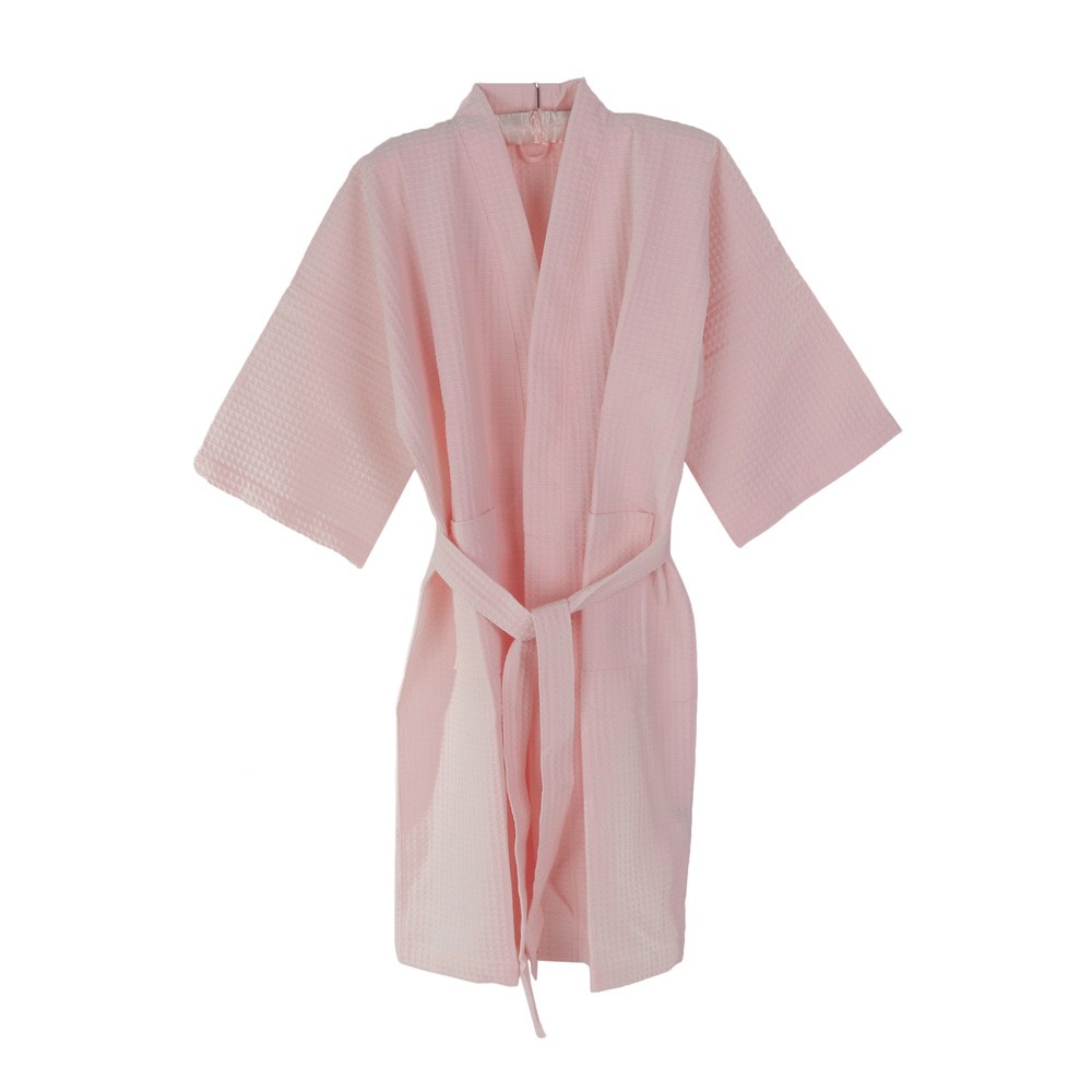 เสื้อคลุมอาบน้ำไมโครไฟเบอร์ HOME LIVING STYLE รุ่น WAFFLE สีชมพู ซับน้ำดี