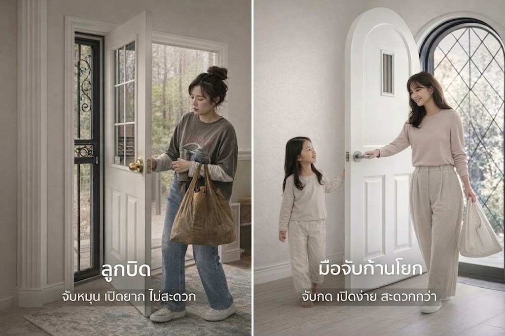 เปลี่ยนมาใช้มือจับก้านโยกสะดวกกว่า