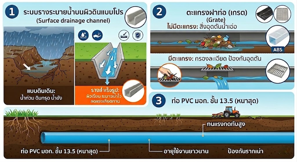เจาะลึก 3 วัสดุหลักระบบระบายน้ำมาตรฐานอุตสาหกรรม