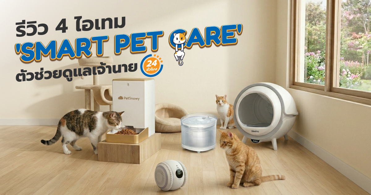 หาที่ฝากแมวไม่ได้ช่วงเทศกาล ทำไงดี? รีวิว 4 ไอเทม 'Smart Pet Care' ตัวช่วยดูแลเจ้านาย 24 ชม.