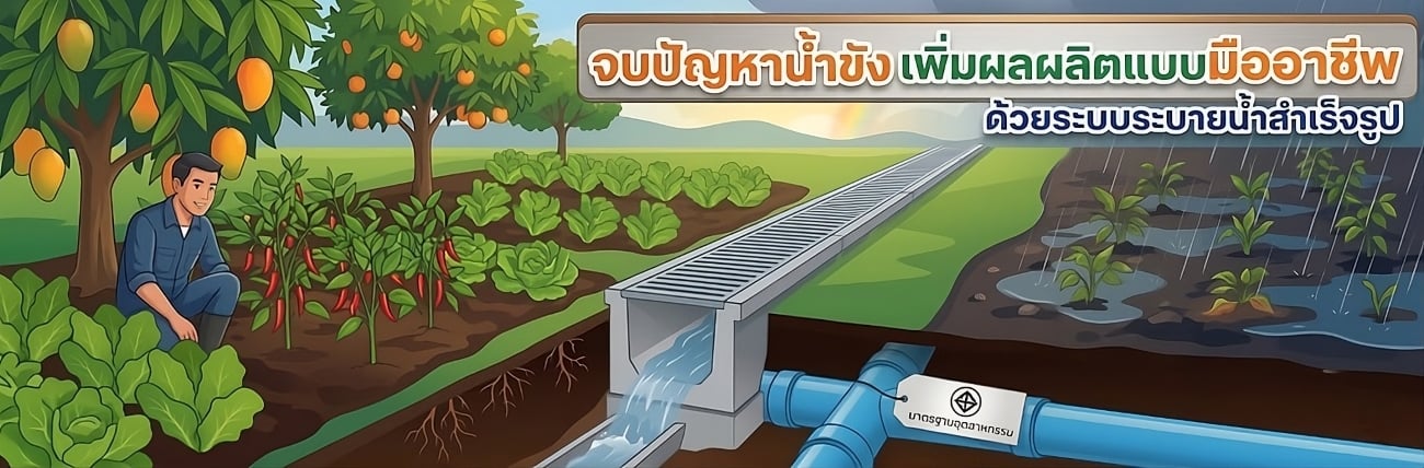 ปกป้องผลผลิตช่วงหน้าฝน วางโครงสร้าง ท่อ PVC และ รางระบายน้ำสำเร็จรูป มาตรฐานอุตสาหกรรม