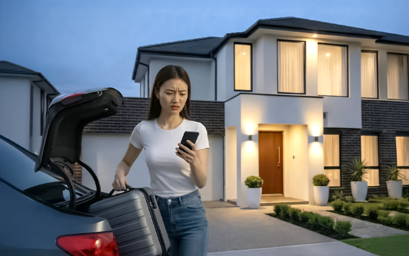 กังวลเป็นห่วงบ้าน