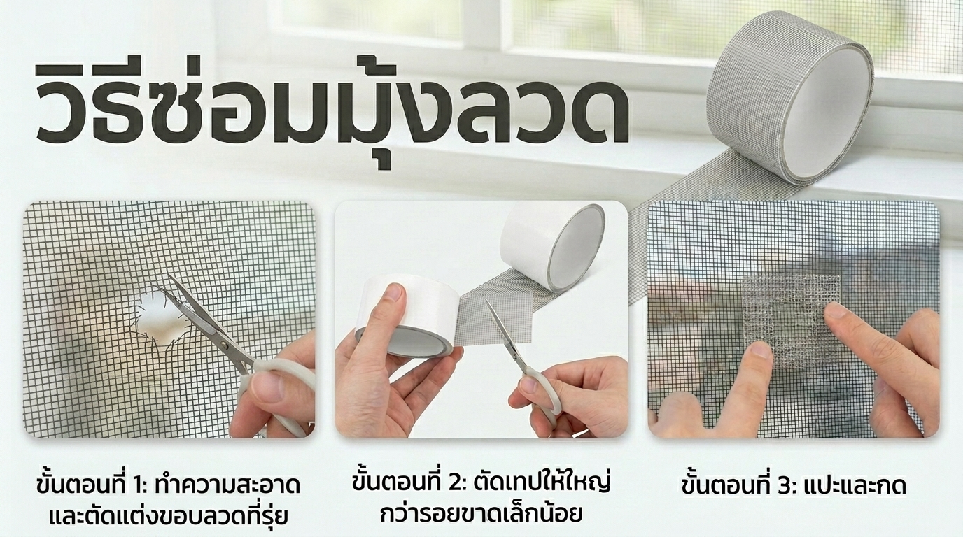 สรุปวิธีซ่อมมุ้งลวด