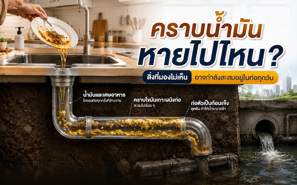 คราบน้ำมันจากการล้างจานไปไหน