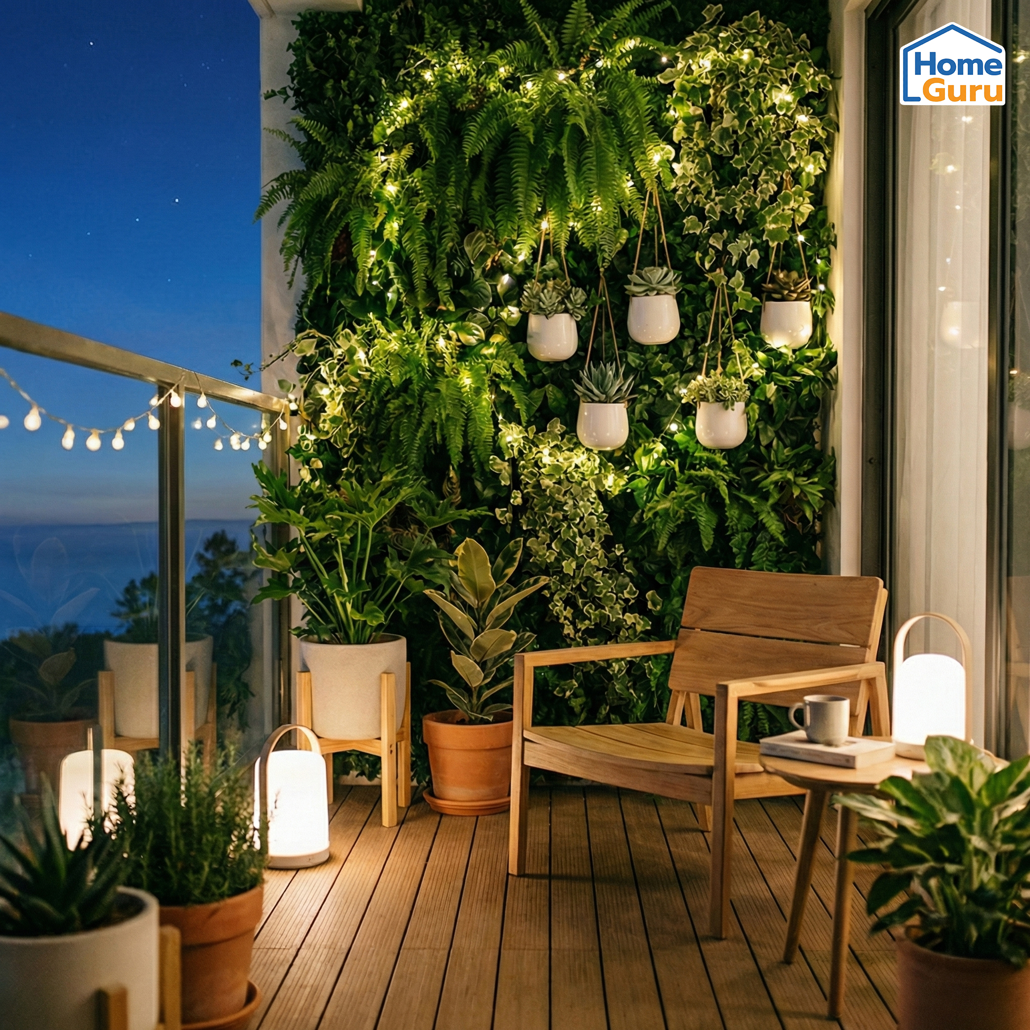 สวนแนวตั้งตอนกลางคืน