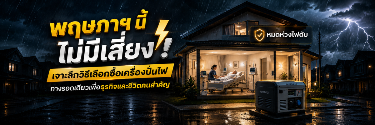 พฤษภาฯ นี้ไม่มีเสี่ยง! เจาะลึกวิธีเลือกซื้อเครื่องปั่นไฟ ทางรอดเดียวเพื่อธุรกิจและชีวิตคนสำคัญ