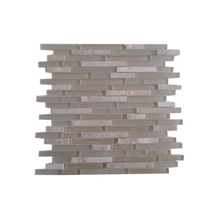 TARA GLASS MOSAIC TILE 30.6X33CM BRICK ROCK BROWN