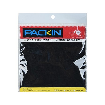 SQUARE FELT PAD PACK IN WELVET DIY 145X1.8MM BLACK