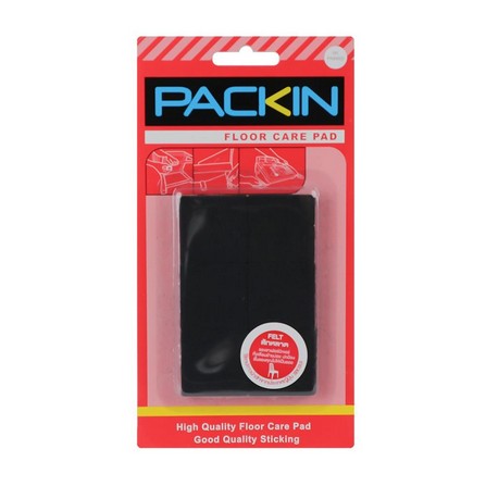 SQUARE FELT PAD PACK IN 30X3MM BLACK 12 EACH
