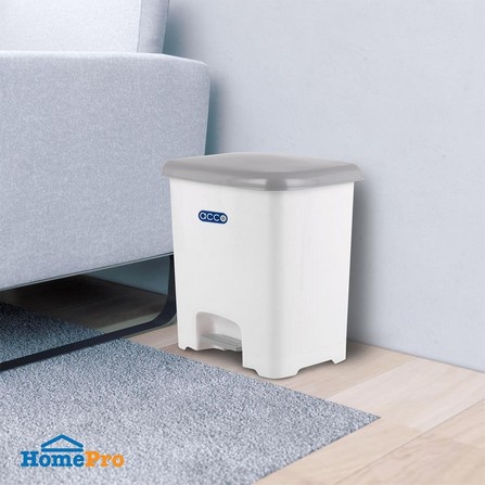 SQUARE DUSTBIN PEDAL ACCO CHIC 30L WHITE/GREY