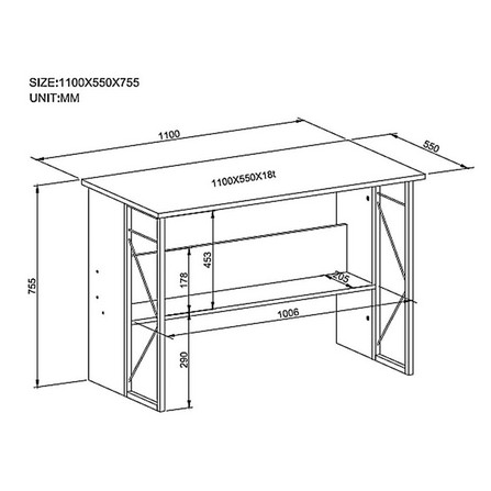 FURDINI OFFICE DESK TABLE WOOD 110CM CT-3524C OAK
