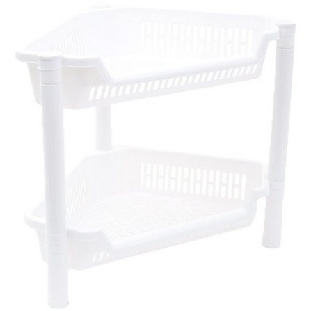2-TIER PLASTIC CORNER SHELF CSP 247-2 WHITE