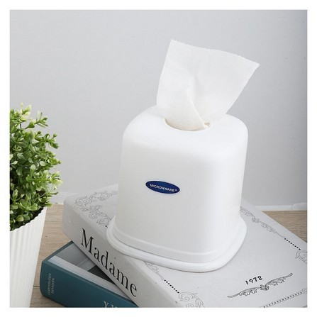 SQUARE TISSUE DISPENSER SUPER LOCK WHITE