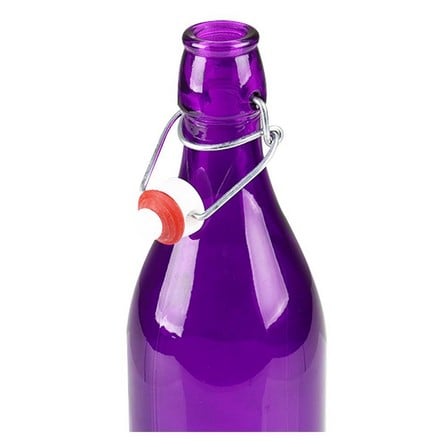 BORMIOLI WATER BOTTLE GLASS LOCK 1L PURPLE