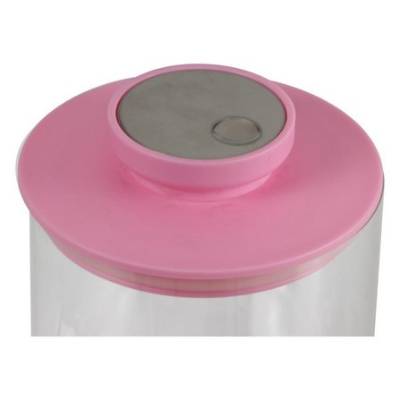 PASTEL CANISTER GLASS WITH PULL LID 0.75L PINK