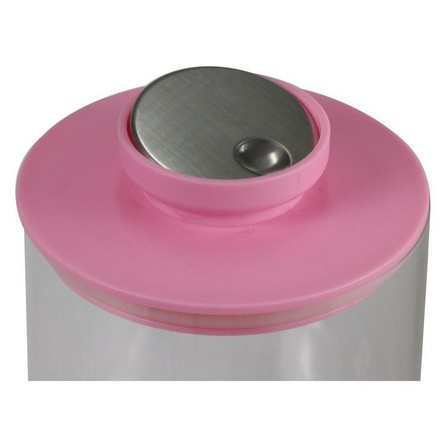 PASTEL CANISTER GLASS WITH PULL LID 0.75L PINK