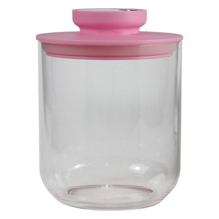 PASTEL CANISTER GLASS WITH PULL LID 0.75L PINK