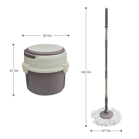SPIN BUCKET MOP SET ROUND SHAPE ACCO A6 BROWN