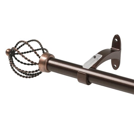 ROD STEEL TWIST ADJ 140-250 BROWN HOME LIVING STYLE