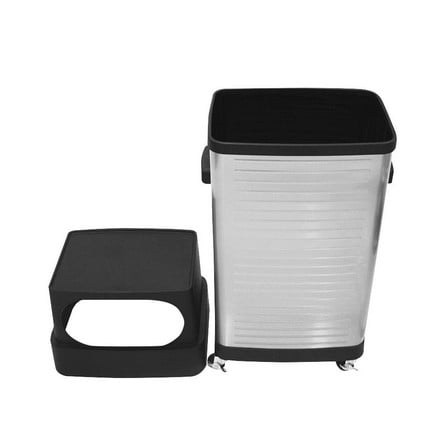 DUST BIN LID WITH HOLE 65L SS/BLACKK(1084027)