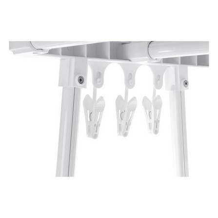 5-BAR STEEL CLOTHES DRYING RACK WITH CASTERS PLIM 1.2M WHITE