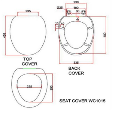 PLASTIC TOILET SEAT S&C(N) WC1015 WH