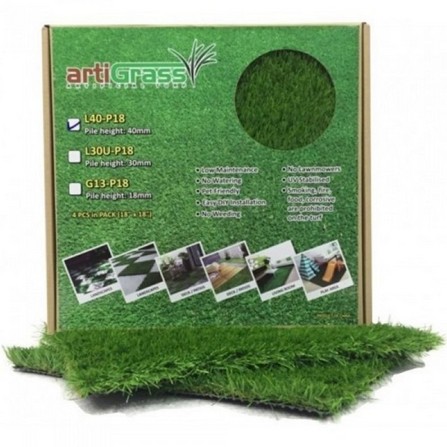 ARTIFICIAL TURF GRASS 18" x 18" L40-P18