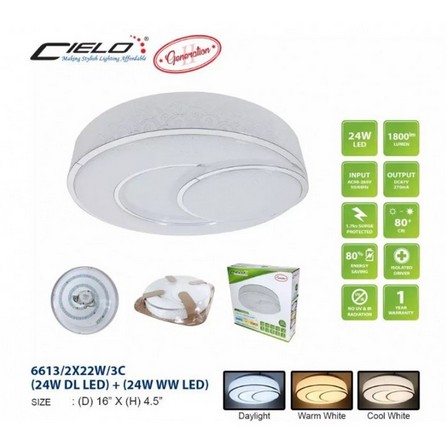 CEILING LAMP 6613/2X22W/3C CIELO WH