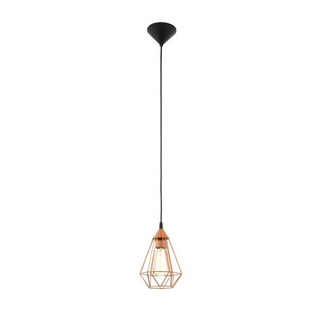 CHANDELIER 94193 TARBES PENDANT EGLO STEEL/PLASTIC BLACK/COPPER BULBS NOT INCLUDED