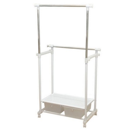 CLOTH RACK WITH 2 DRAWER GR-2002-E W73XD47XH175 CM WHITE