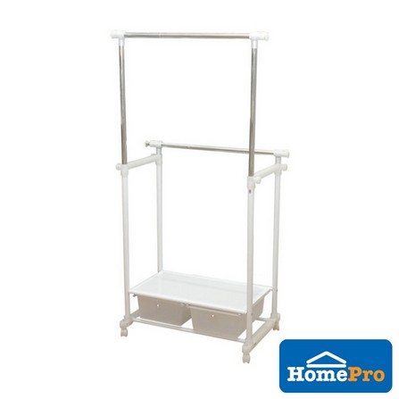CLOTH RACK WITH 2 DRAWER GR-2002-E W73XD47XH175 CM WHITE