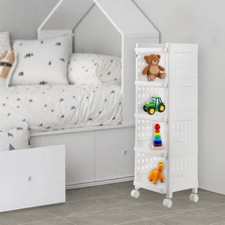 HOMEPRO APISITH SHELF 5 TIER PLASTIC 1075M5 W27XD33XH97 CM WHITE