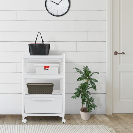 HOMEPRO APISITH SHELF 3 TIER WITH 1 DRAWER PLASTIC W48XD30XH76.5 WHITE