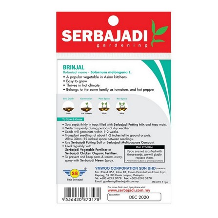 BAJA SERBAJADI BRINJAL VEGETABLE SEED BBS001 1GM