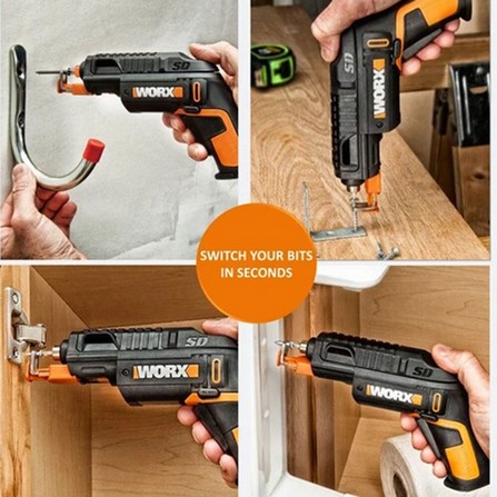 WORX CORDLESS MULTIBIT SCREWDRIVER WITH HOLDER WX255 4V BLACK