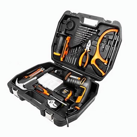WORX IMPACT DRILL WITH 122PCS ACCESSORIES WX317.3 13MM 600W BLACK