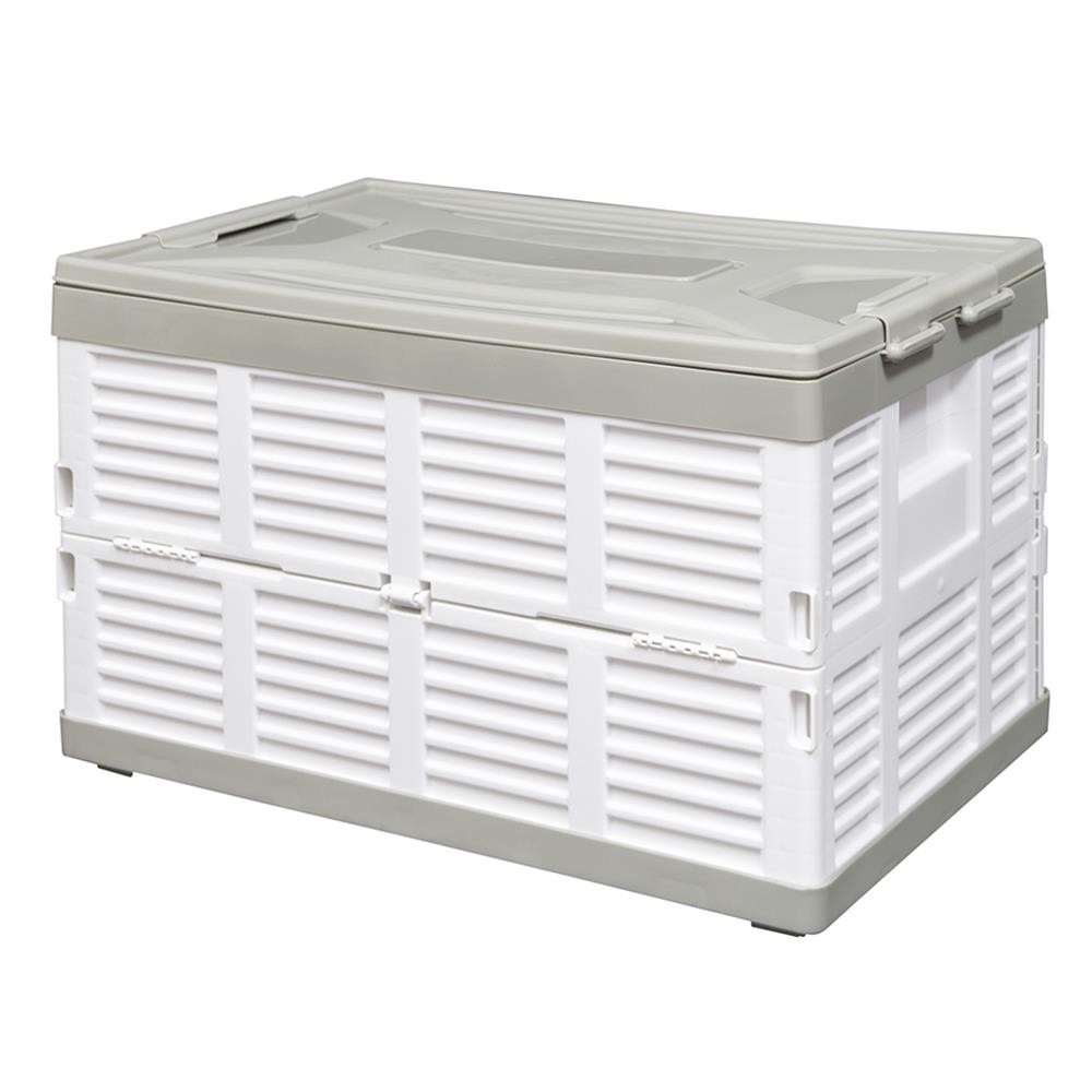stackable storage box stacko dt-21 s white Images... FOLDABLE BOX STACKO 37X56X35.5CM GREY/WHITE