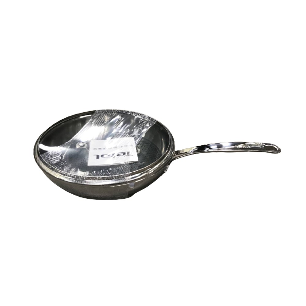 Tefal E49716 Padella Wok Eternal Mesh In Acciaio Inox - Antiaderente, Adatta A Induzione, 3 Strati