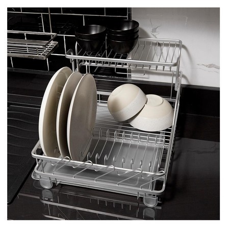 DISH DRAINER STAND UNIT ALUMINUM 2 TIER TA1008F